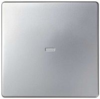 Лицевая панель Simon82 для 1-кл. выключателя с подсветкой алюминий картинка